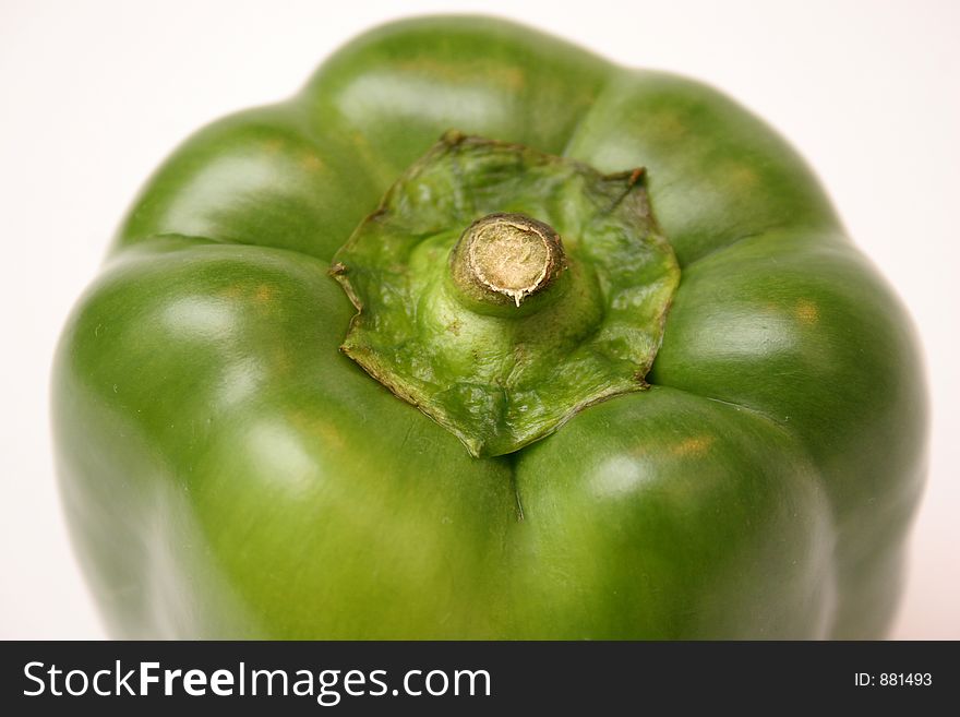 Green pepper in closeup