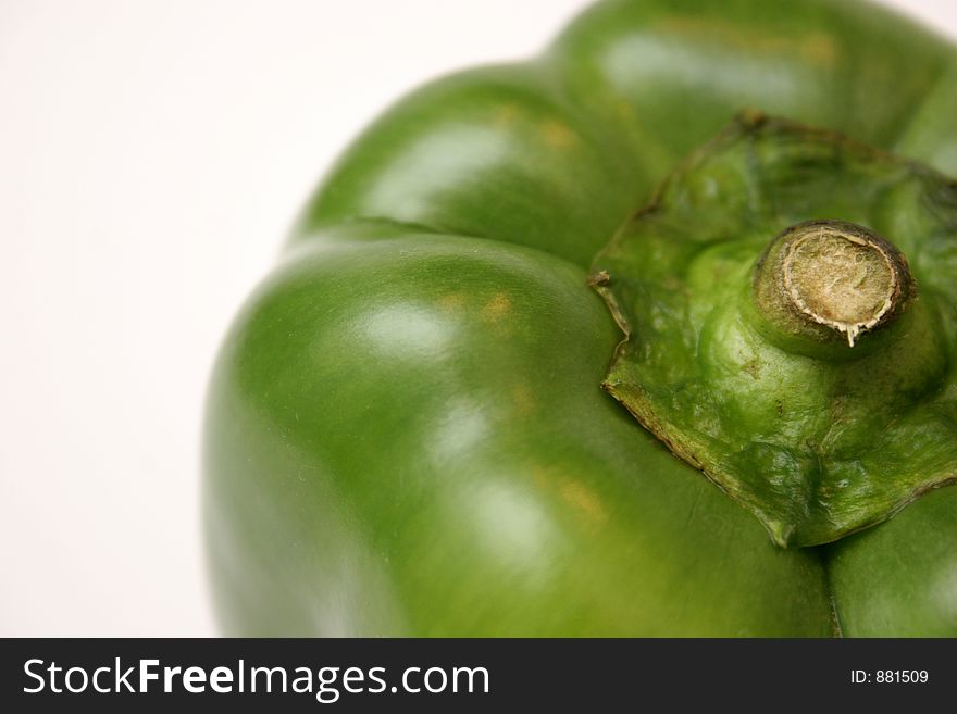 Green pepper in closeup