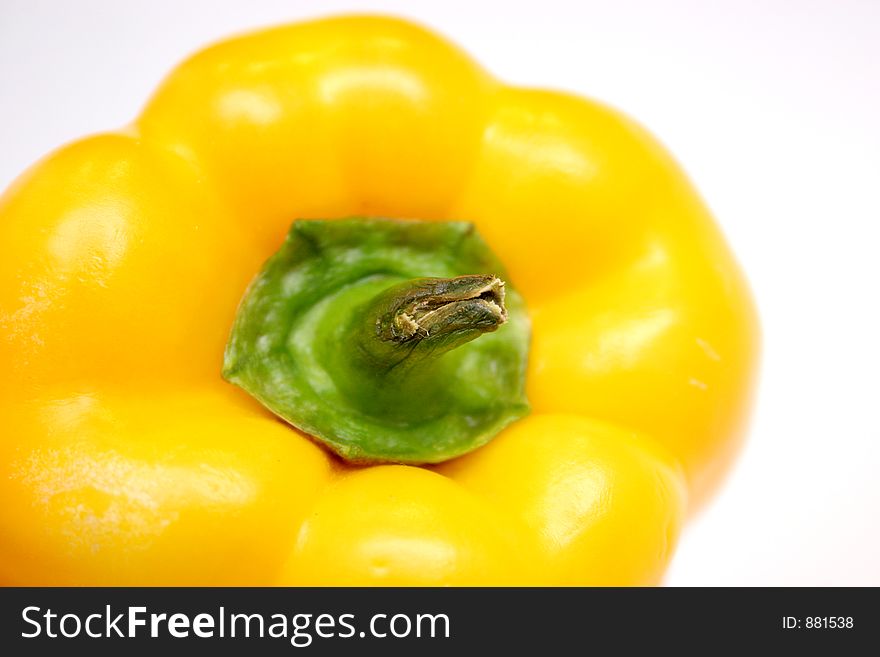 Yellow pepper in closeup