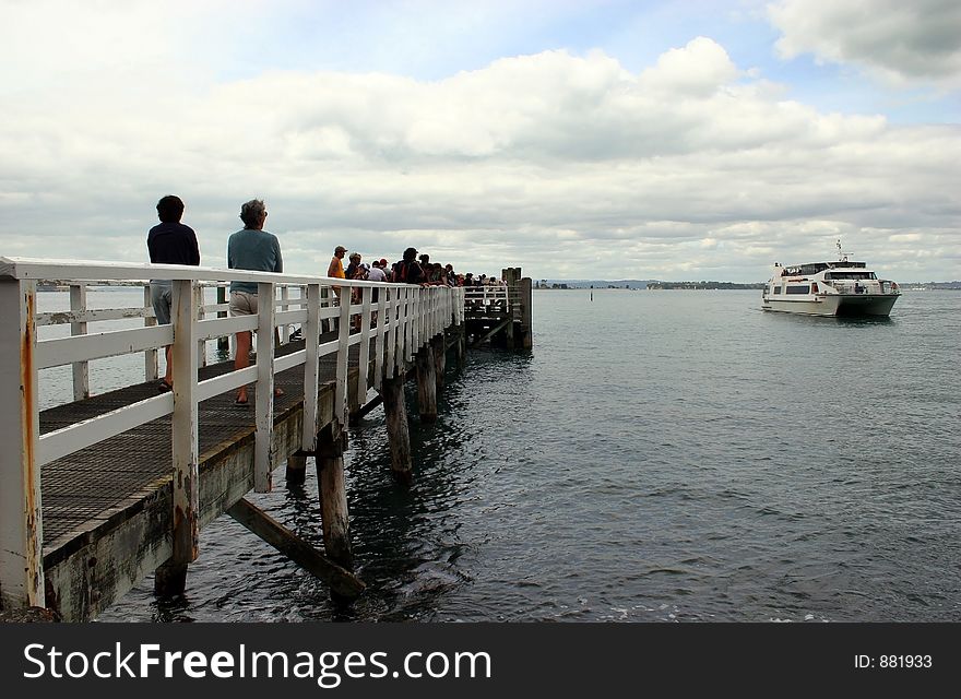 Ferry At Wharf