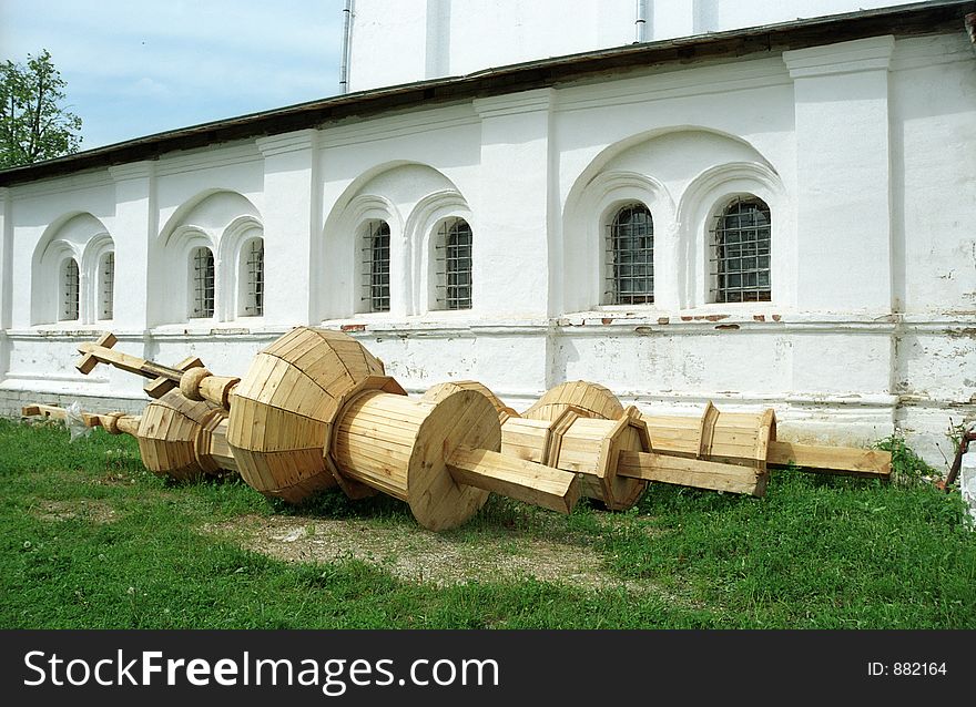 Ready new domes of Monastery Iversky. Central Russia