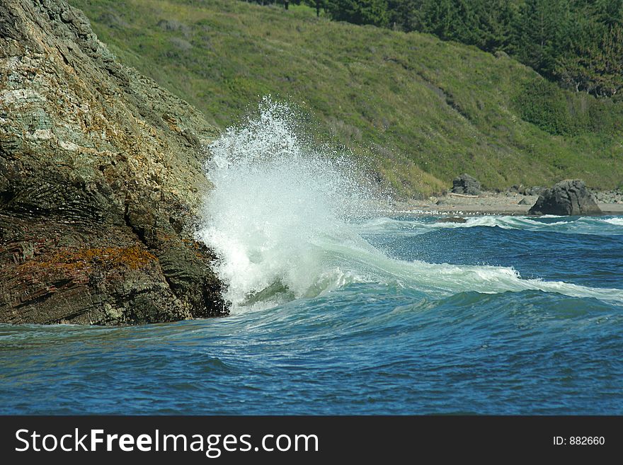 Crashing wave, Brookings, Oregon