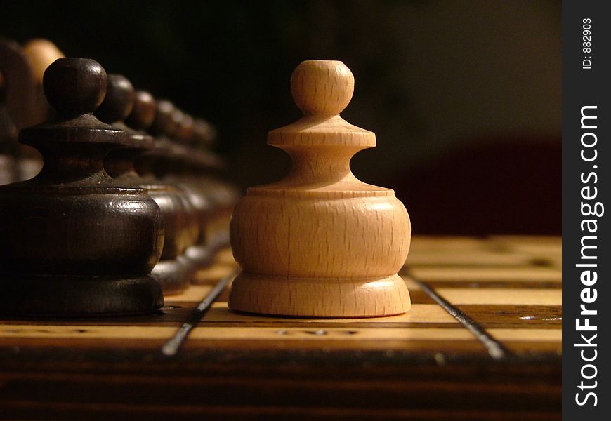 Game of chess, traditional, wooden figurines
