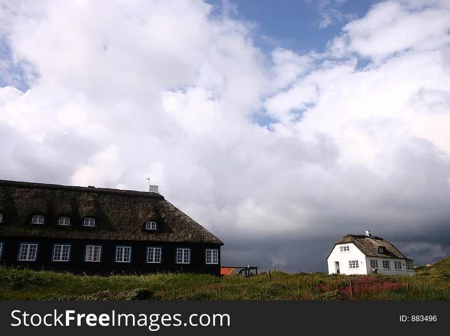 Traditional house   in denmark a sunny summer day