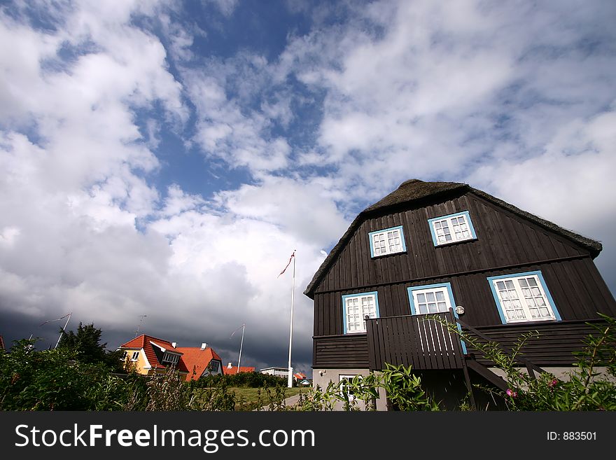 Traditional house   in denmark a sunny summer day