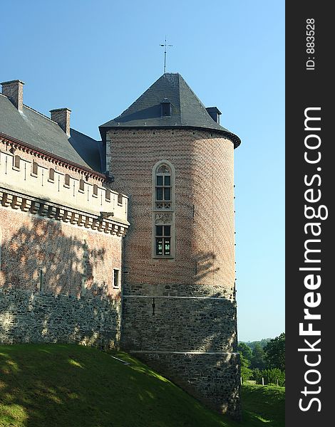 Side view of Gaasbeek Castle, Belgium