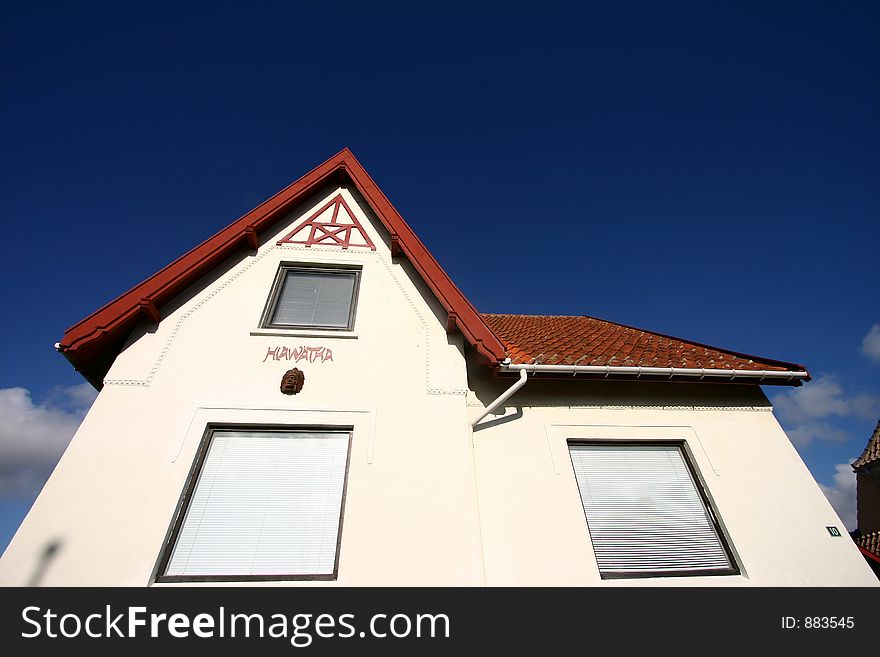 Traditional house in denmark a sunny summer day