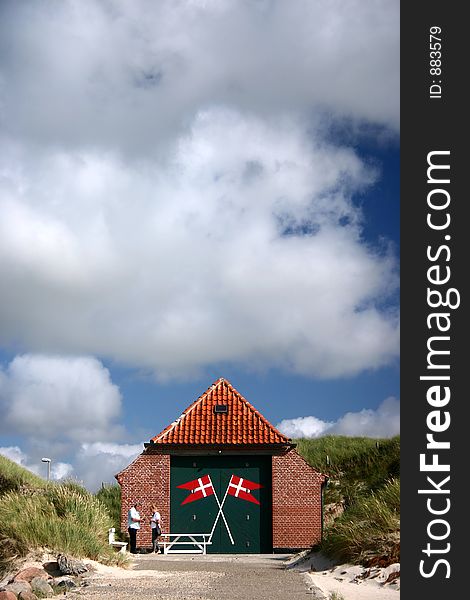 Traditional house   in denmark a sunny summer day