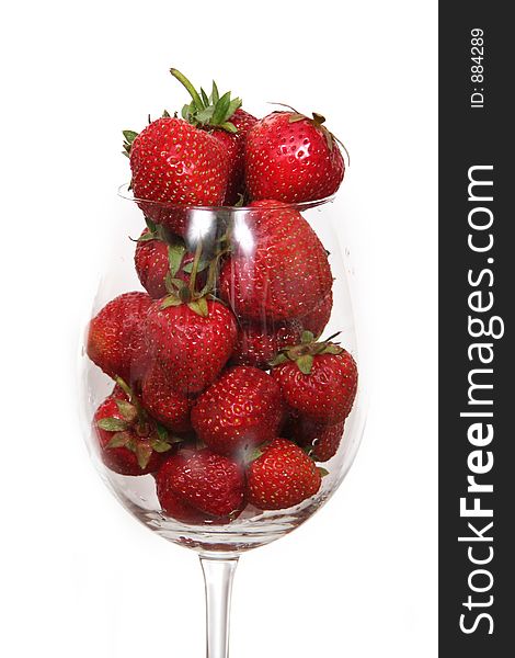 A glass of strawberries