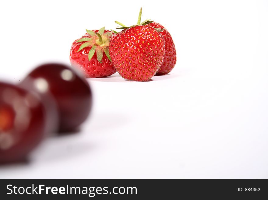 Cherry and strawberry. Cherry and strawberry