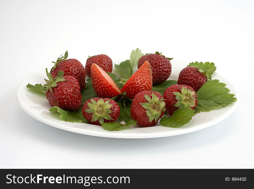 Strawberries on dish