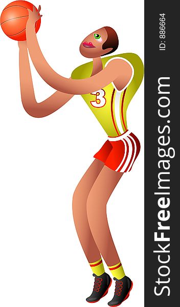 Abstract style man playing basketball. Abstract style man playing basketball
