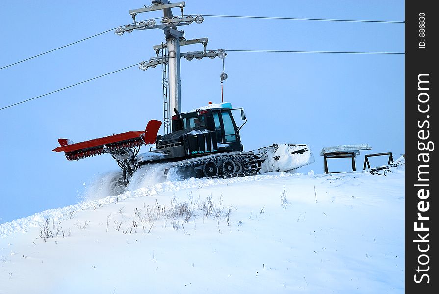 The snow-removing machine