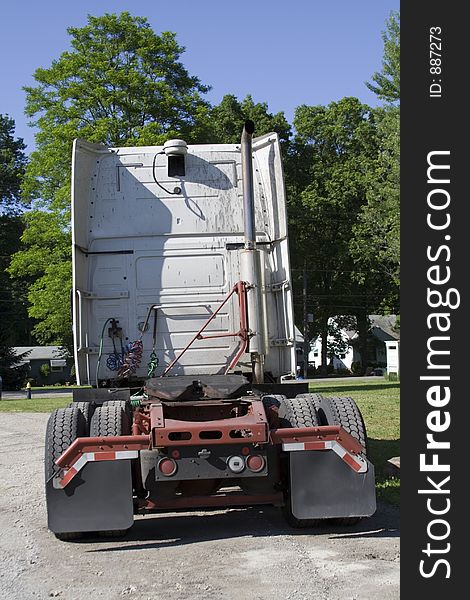 Semi Tractor Trailor cab - rear view. Semi Tractor Trailor cab - rear view