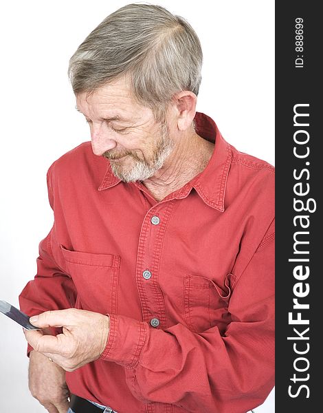 Senior calling on a mobile phone