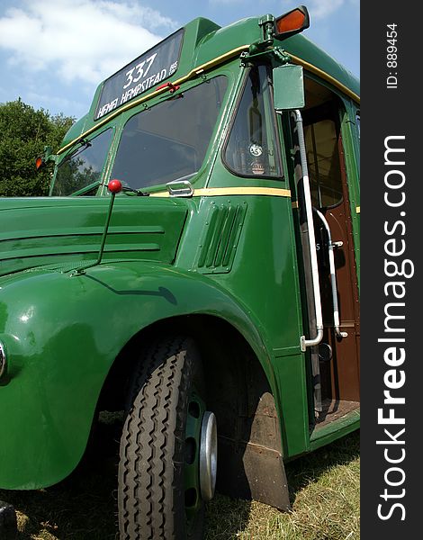 Classic bright green london bus. Classic bright green london bus