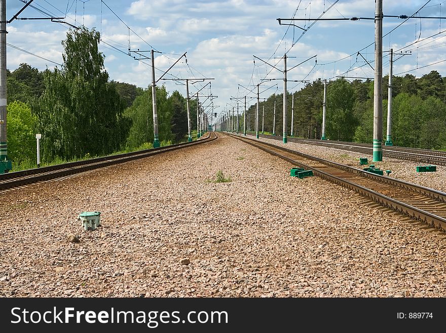 Railway rails-is time in holiday!. Railway rails-is time in holiday!