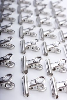 A Set Of Bulldog Clips Royalty Free Stock Images