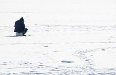 Fisherman On An Ice Stock Photo Fisherman On An Ice Stock Photo