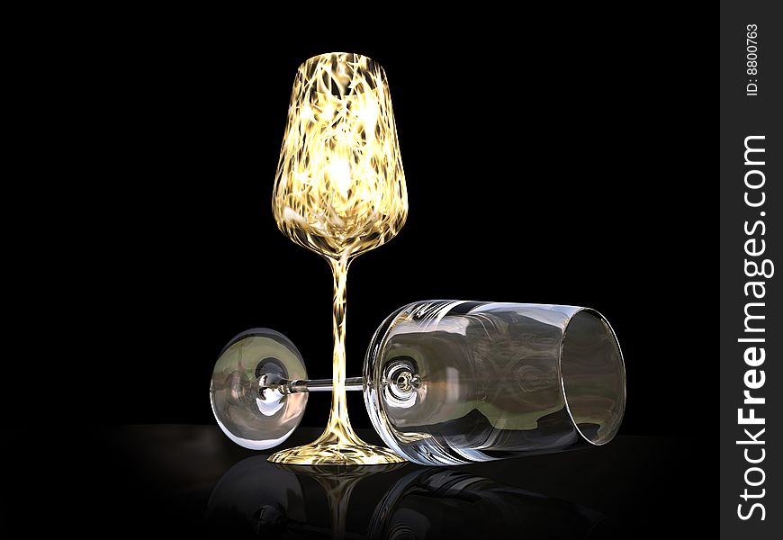 Abstraction. Two glasses for wine