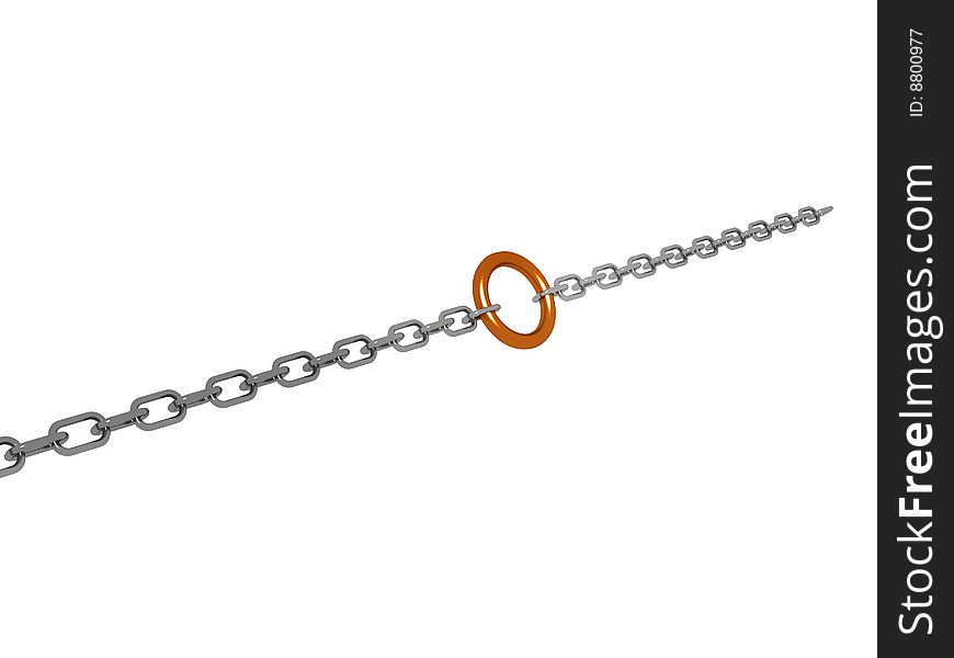 Chain with a gold ring