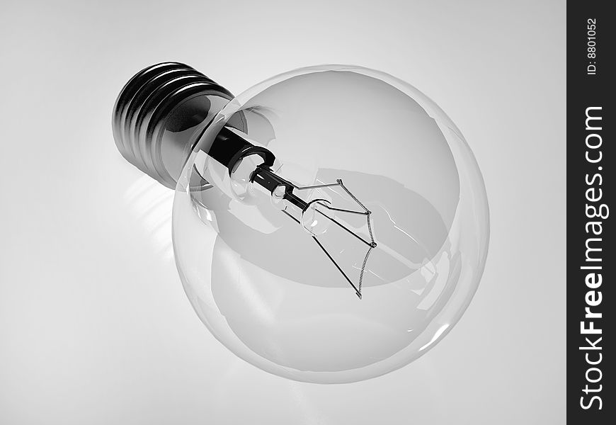 Light bulb on a white background