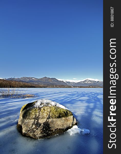 The stone on a lake. The stone on a lake