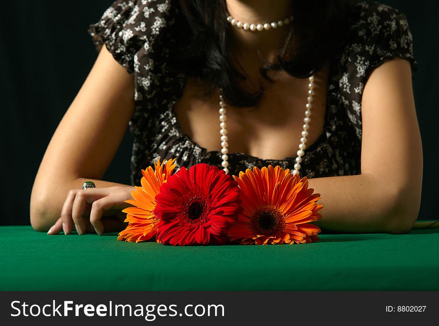 Beautiful woman's hands with flowers