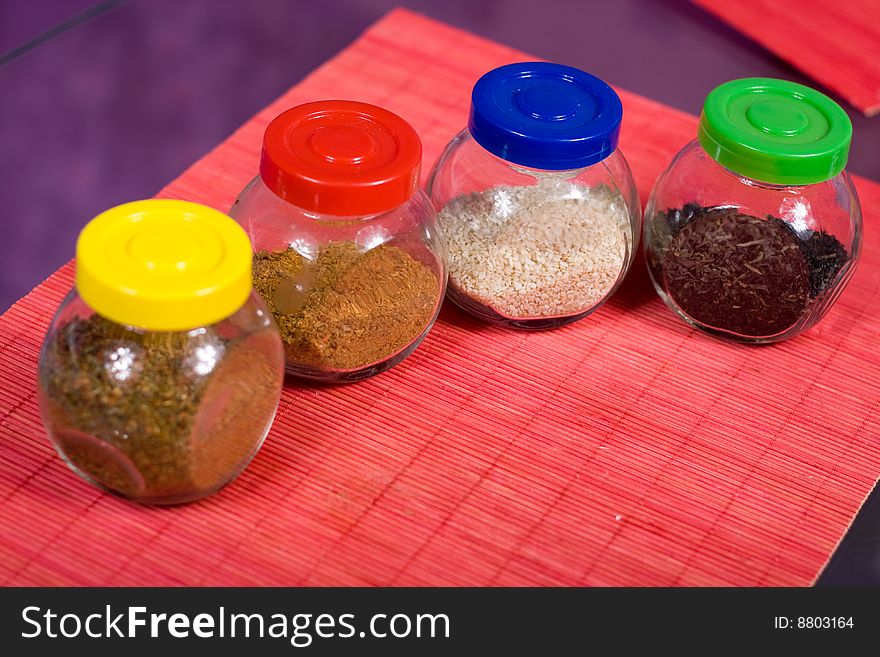 Four glass jars