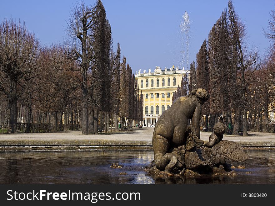 Schoenbrunn castle, a landmark of Vienna from the time of the Habsburgs