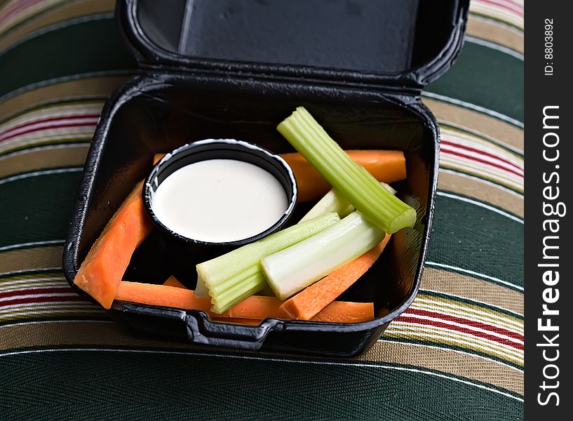 Carrot and Celery Sticks with Blue Cheese Dressing. Carrot and Celery Sticks with Blue Cheese Dressing