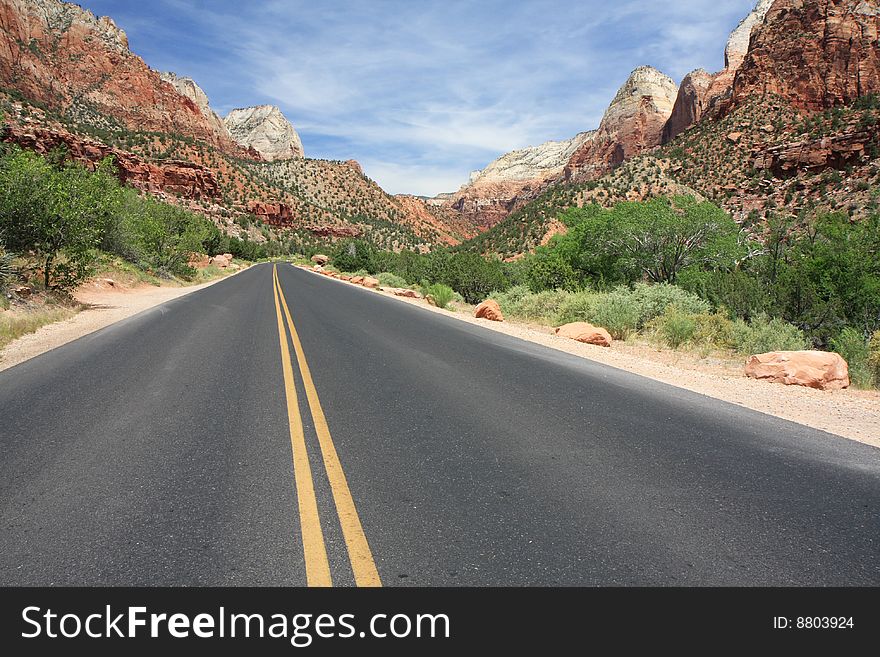 Road Through Zion NP, Utah