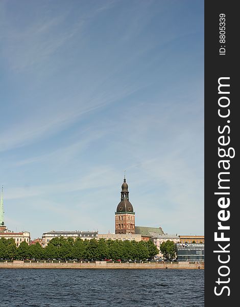 Beautiful old city view (Daugava riverbank, Riga, Latvia). Beautiful old city view (Daugava riverbank, Riga, Latvia)