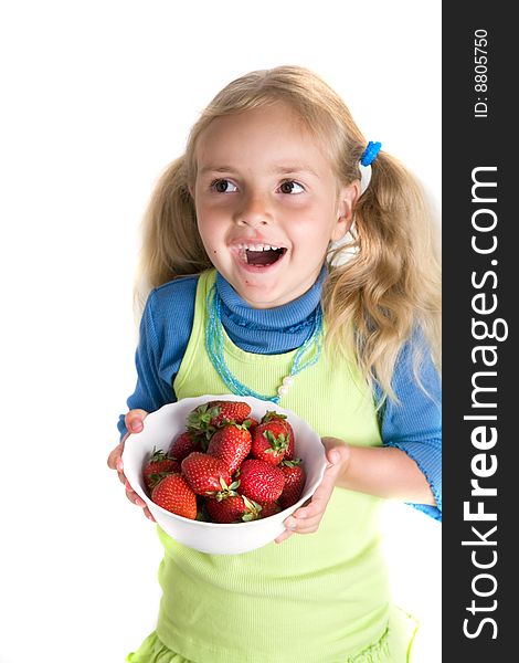 Little Girl With Strawberries