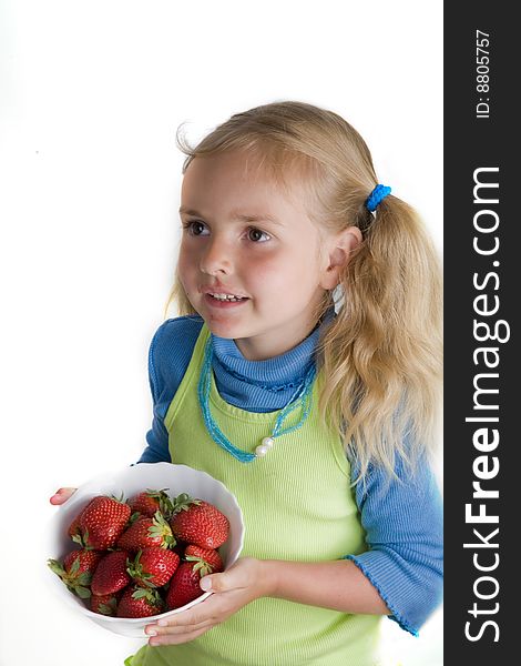 Little Girl With Strawberries