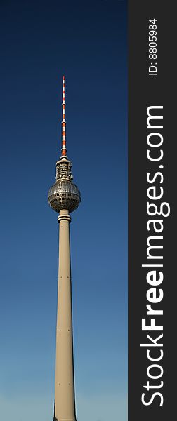 Television tower of Berlin, Germany in front of blue sky (large picture)