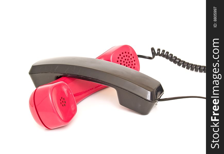 Red and black telephone