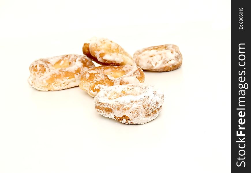 Glazed donuts isolated on white background