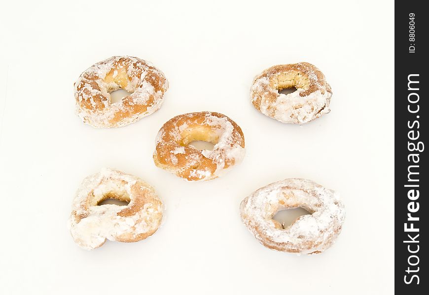 Glazed donuts isolated on white background