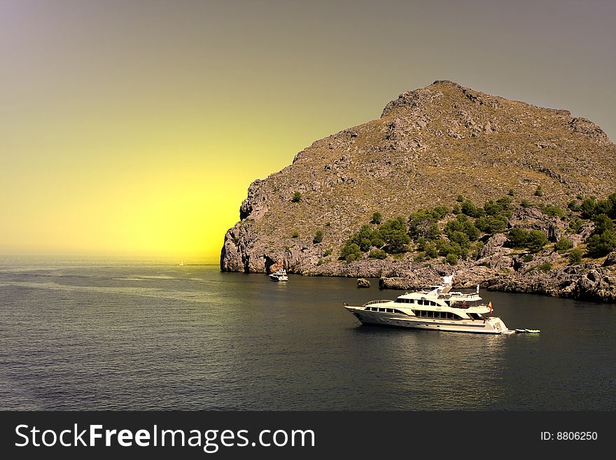 La Calobra beach at the spanish island Mallorca