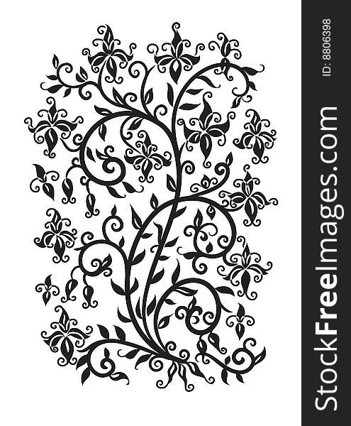 Renaissance vignette. (Black-and-white vector illustration).