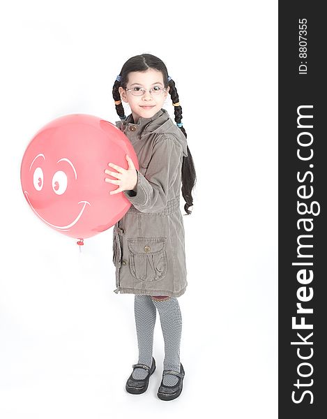 Beautiful girl with pink balloon