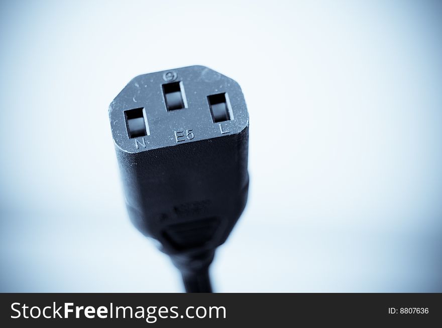 Electric cable for AC Adaptor set on bright background. Electric cable for AC Adaptor set on bright background