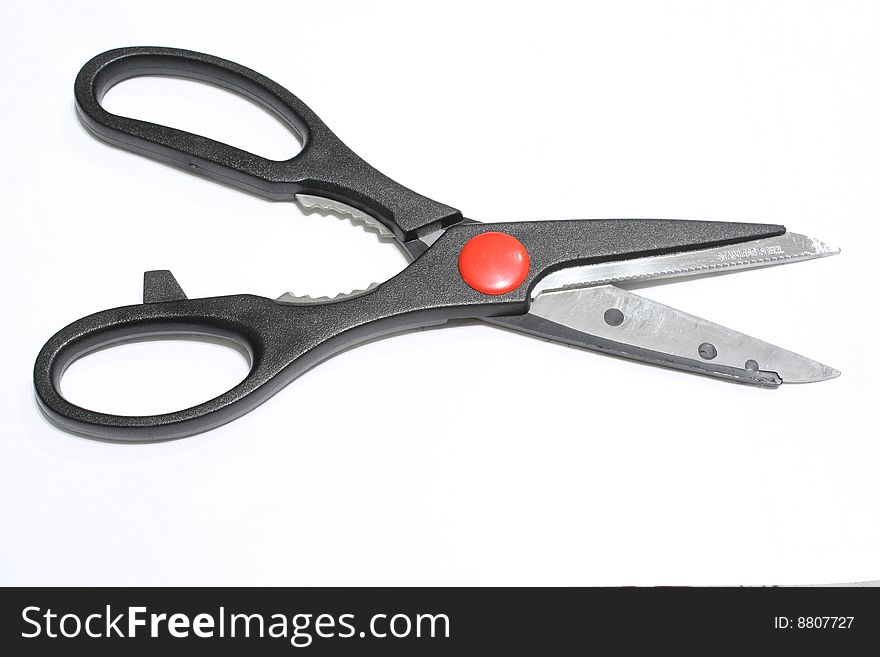 An isolated image of a pair of scissors