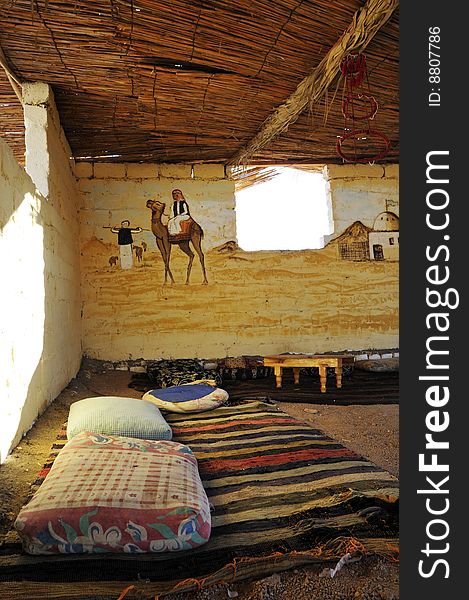 Bedouin home interior located in desert, Egypt. Bedouin home interior located in desert, Egypt