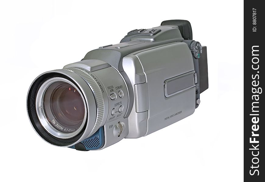 Digital camcorder isolated on white. Digital camcorder isolated on white