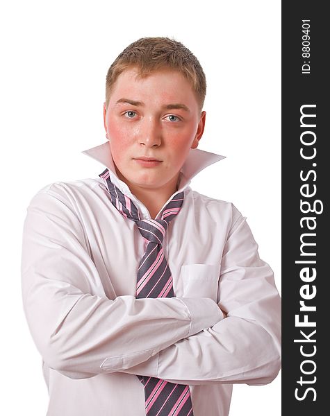 Young Businessman Fold His Arms