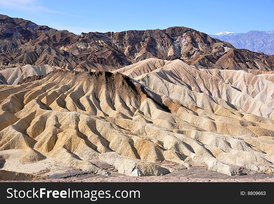 Rocks of a zabriskie point in death valley