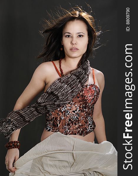 Portrait of young beautiful female caucasian fashion model standing with attitude. Portrait of young beautiful female caucasian fashion model standing with attitude