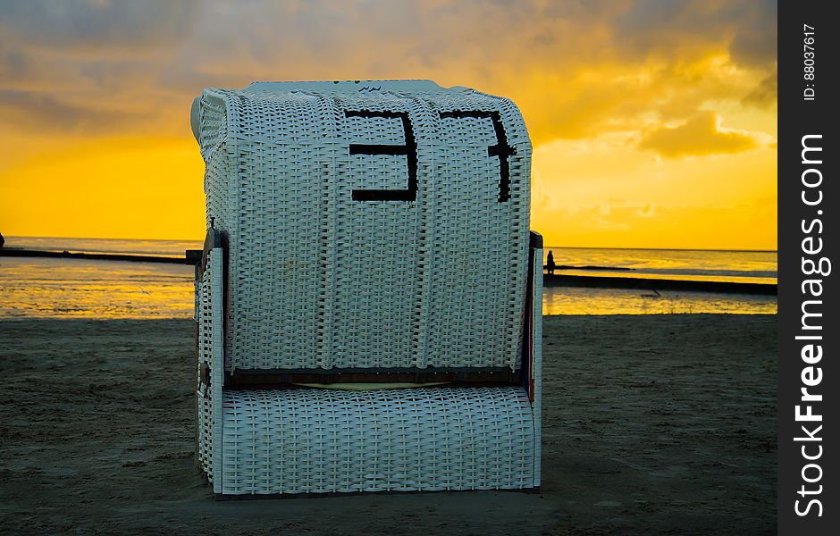 Large Beach Chair At Sunset